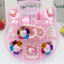 Korean childrens hair accessories baby cat hairclip cute princess pink KT cat necklace bracelet without ear hole ear clip