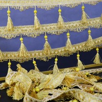 Golden lace curtain curtain pendant wedding cloth mantle water wave tassel decoration wedding background DIY wild accessories