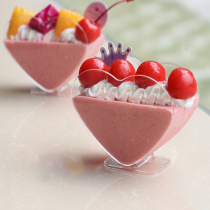 Love heart shaped mousse cup pudding cup heart jelly cup tiramisu cup dessert Cup plastic disposable