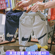 Childrens pants autumn Korean version of boys casual sweatpants childrens cotton loose foreign 0-3 years old 5 baby trousers