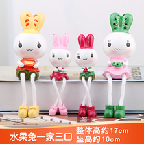 Fruit Rabbit Couple Room Creative Resin Home Crafts Decorations Cute Cartoon Small Ornaments Decorations