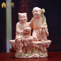 Fanfun creative wedding gifts new house decorations feng shui mascot couple peach blossom Wang marriage ceramic ornaments