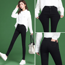 High-waisted leggings Womens autumn and winter plus velvet padded warm pants cotton pants pencils magic black pants