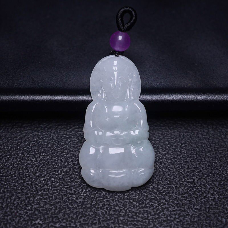 Natural jade A-goods Guanyin pendant Jade pendant jade Guanyin necklace men's jade Bodhisattva pendant brand to send certificate