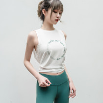 Sports blouse womens fitness clothes breathable quick-drying clothes Yoga top t-shirt loose sleeveless long vest outside summer