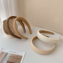 Minimalist 100 lap knitted hair stirrup Summer retro French style Broken Hair White Head Stirrup Temperament Broadside Card RED