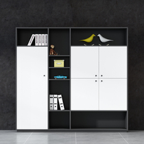 Wooden filing cabinet combination fashion document high cabinet data file locker open office board bookcase