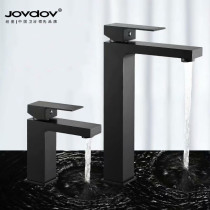 All Copper Square hot and cold faucet washbasin basin single hole black faucet retro European style