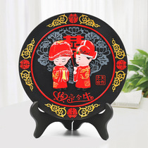 Wedding gift creative wedding wedding room decoration fashion wedding gift God-given good fate crafts activated carbon carving