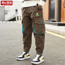 Childrens clothing autumn boys pants 2021 new childrens corduroy trousers small casual pants autumn handsome