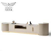 Italian light luxury TV cabinet Modern simple high-end small apartment Nordic living room minimalist coffee table floor cabinet combination set