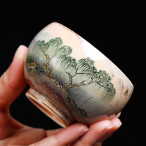 Kiln Master Cup Jingdezhen Zen hand-painted tea large cup pure handmade ceramic tea set Single Cup antique Luohan Cup