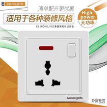 Hong Kong and Macao general three-eye plug-in board type 86 concealed British Hong Kong version one open three-hole socket panel with indicator light