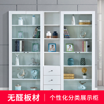 Yiyi simple modern glass door bookcase free combination bookshelf living room locker hot sale dustproof bookcase customization