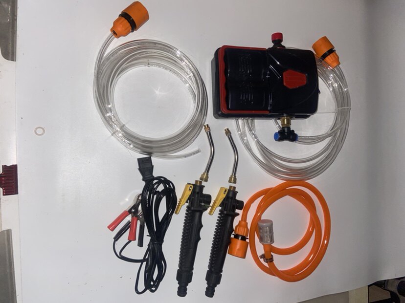 Yuqingjie 12V double pump bee spray medicine with double switch double outlet pipe double nozzle 0 3mm water spray gun