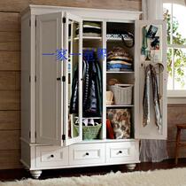 American solid wood Environmental Protection 3-door wardrobe can be customized American rural wardrobe