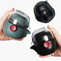 On-board Tea Set Travel Suit Ceramic Portable Bag Type Small Set Quick Guest Cup One Pot Two Four Cups Outdoor Accompanying Tea