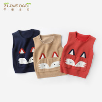 Baby vest autumn spring and autumn boys toddler vest female baby knitted wool coat small children sweater autumn and winter