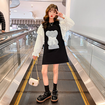 Girl Lian Dress Spring Dress Spring Fall Child Dress Long Sleeve 2022 New Foreign Air Korean Version Girl Princess Nepotism