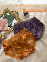 Japanese Briefs Female Lace Full Cotton Crotch Waist Sexy Comfort Lady Triangle Pants New 2021 Fashion Shorts