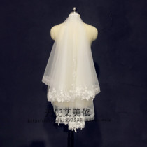 Go out of the yarn recommended with beautiful lace veil double white hair comb soft yarn short travel photo veil