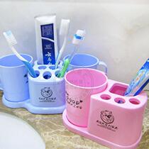 Creative bathroom bathroom double cup wash rack Couple put toothbrush toothpaste wash cup tooth seat Single Cup