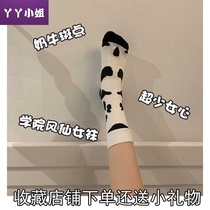 Korean version of cow spotted fairy stockings ins fashion girl college style Joker socks female tide spring and autumn cute