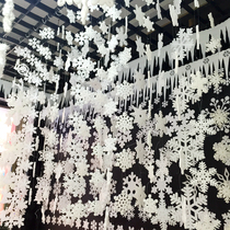 Christmas snowflake white foam winding snowflake Christmas decoration pendant snowflake string door and window decoration arrangement