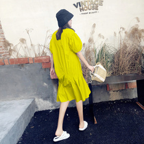 2021 new design sense niche temperament French retro this year popular casual yellow jumpsuit summer