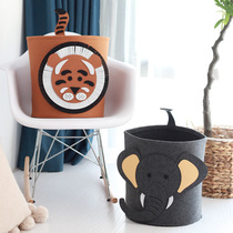Simple toy storage basket cartoon felt dirty clothes basket Children Baby products sundries storage box large heart folding