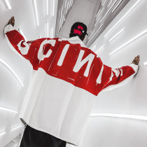 National tide autumn and winter ins high collar denim jacket Mens and womens hip-hop storm jacket couple outfit oversize jacket