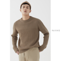 (Limited time 7 fold) button cuffs double needle stitching profile round neck SWEATER CREWNECK SWEATER