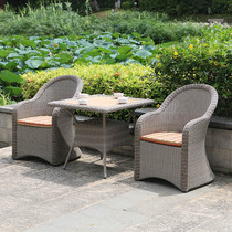 Outdoor rattan leisure table and chair Villa rattan chair five-piece balcony combination outdoor chair tea table and chair back chair