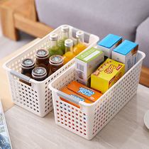 Storage basket Kitchen plastic snack storage basket square bathroom storage basket Small basket Cosmetics desktop storage box