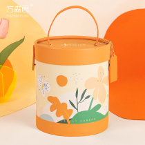 Fangsenyuan gift box Girls Day Net red creative illustration hug bucket round hand box ritual gift box empty box