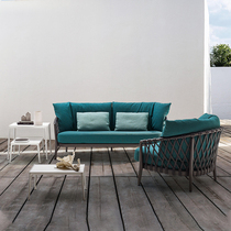 Outdoor double sofa villa courtyard model room art furniture designer custom leisure Nordic sofa single chair