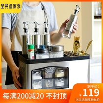 Stainless Steel Condiment Tank Salt Suit Combined Loading Kitchen Supplies Shelve Seasoning Box Home MSG