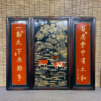 Green bottom strung enamel five-cow pictured in the hall-AD6788