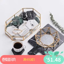 Nordic INS copper glass plate Jewelry storage plate Western cake dessert plate Afternoon tea food tray