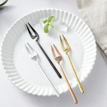 Fruit fork set creative cute home European small luxury fruit insert 304 stainless steel fruit sign small fork ins