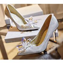 Varied Sakura cos Snow Wings Daoda Temple Zhishi Jingshi Crystal Shoes cosplay High Heels Women