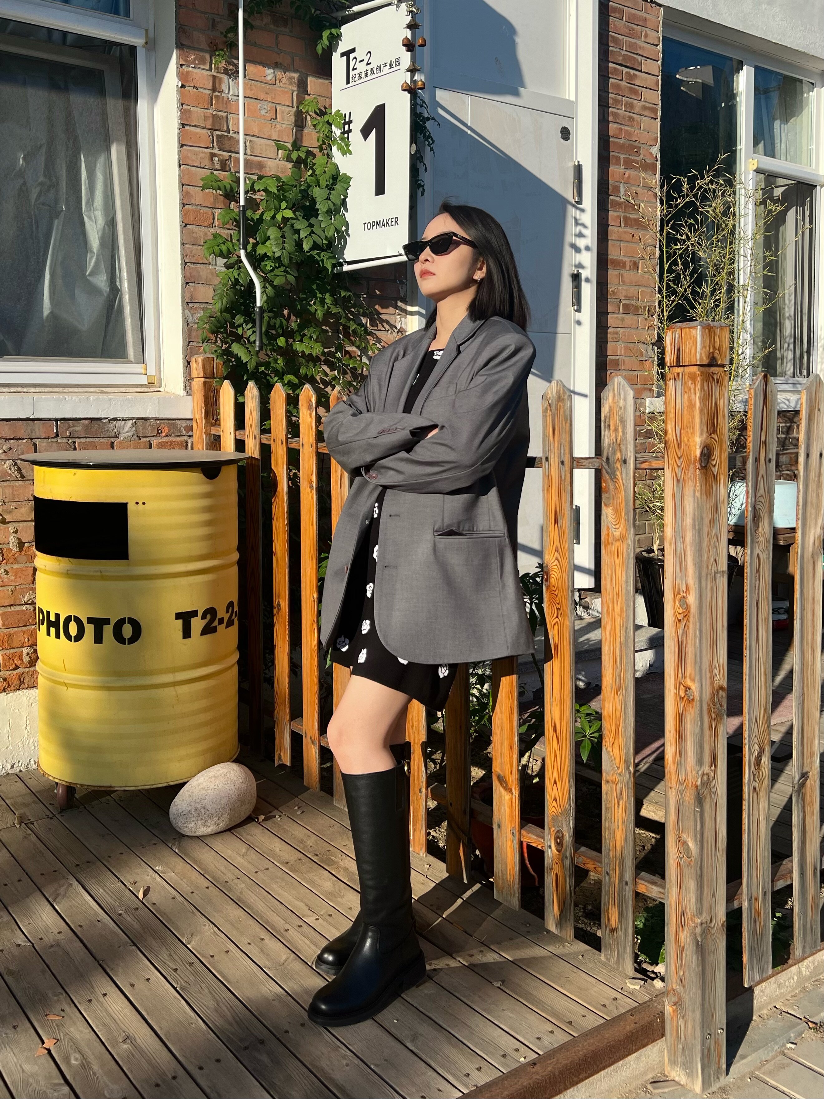 kisscat接吻猫[城市旅人]骑士靴，万茜方枪枪美洋同款真皮皮带扣复古英伦风