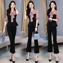 Fashion suit pants woman two sets of summer clothing 2021 womens new display slim ocean goddess Fans sister suit pants