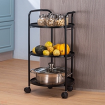 Kitchen trolley shelf floor removable bookshelf pulley household debris shelf multi-layer home storage rack