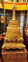Tibetan Buddhism Mizong supplies Nepal baking gold craftsmanship Manzappan Man tea with chassis Large number 1 25 m