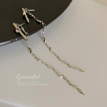 925 Silver Needle South Korea East Gate Fashion New Tassel Diamond Geometric Earrings Earrings Earrings