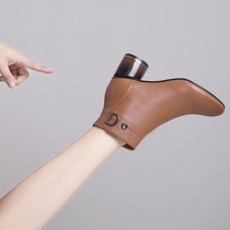 2022 Autumn Boots Children Short Boots Genuine Leather Gvet Martin Boots Woman Winter Warm Thick Heel Big Code Women Boots 40-43