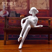 Oriental clay Dehua white porcelain sculpture ornament artwork Ceramic beauty figure ornaments Fancy years