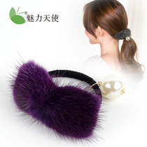 Head rope Korean plush simple lady personality tie hair rubber band Sen female hair ring headdress hair accessories hair ball jewelry