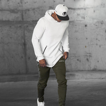 New muscle brothers male fitness hipster running leisure sports cotton hooded training mechanical breathable long sleeve sweater